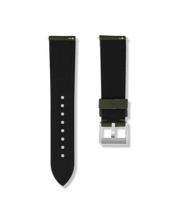Army Green Sailcloth Watch Strap 22mm | WISSTRAPS