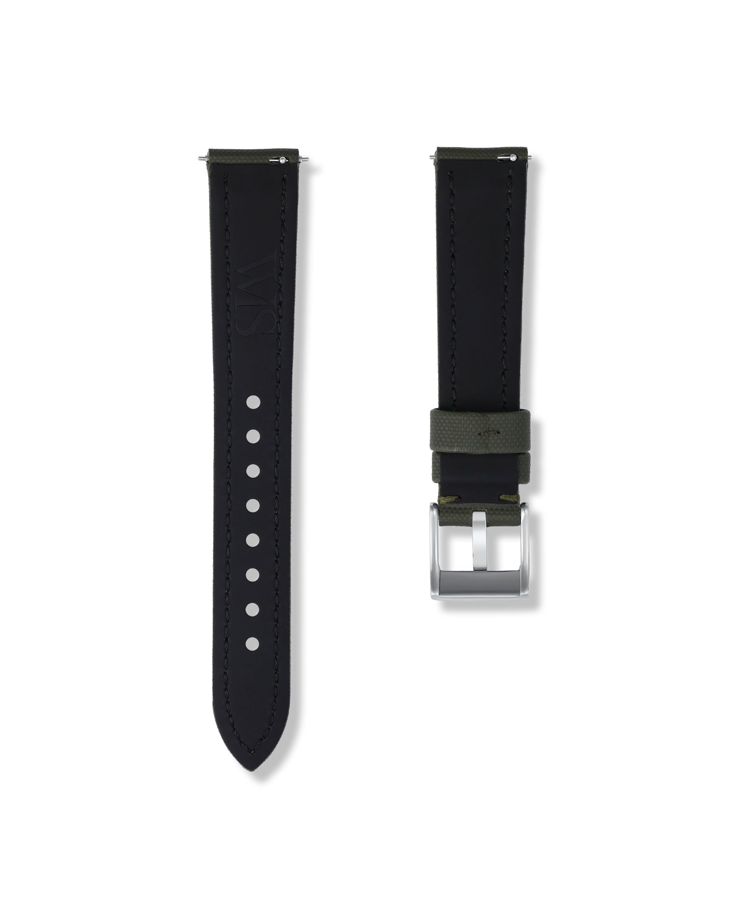 Army Green Sailcloth Watch Strap 18mm | WISSTRAPS