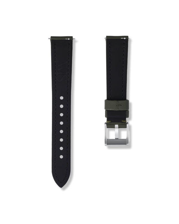 Army Green Sailcloth Watch Strap 19mm | WISSTRAPS