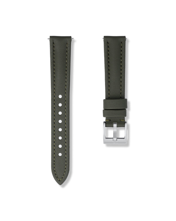 Army Green Sailcloth Watch Strap 19mm | WISSTRAPS