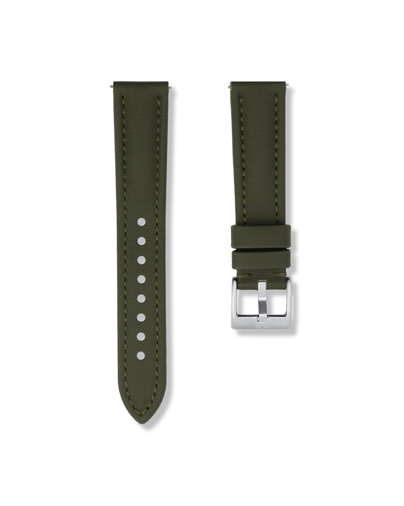 Army Green Sailcloth Watch Strap 20mm | WISSTRAPS