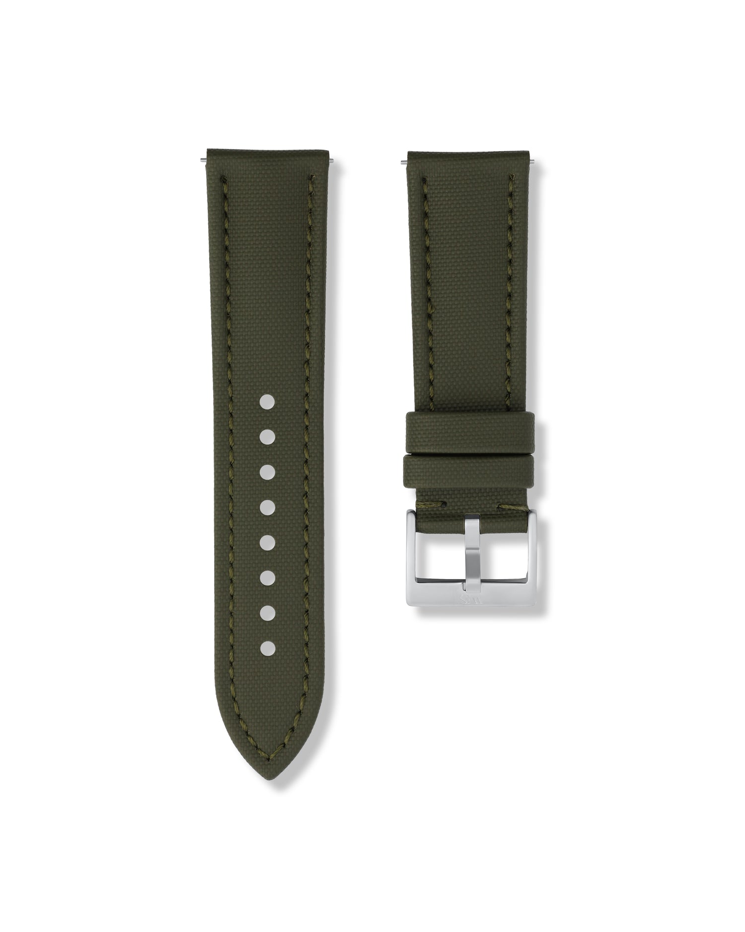 Army Green Sailcloth Watch Strap 24mm | WISSTRAPS