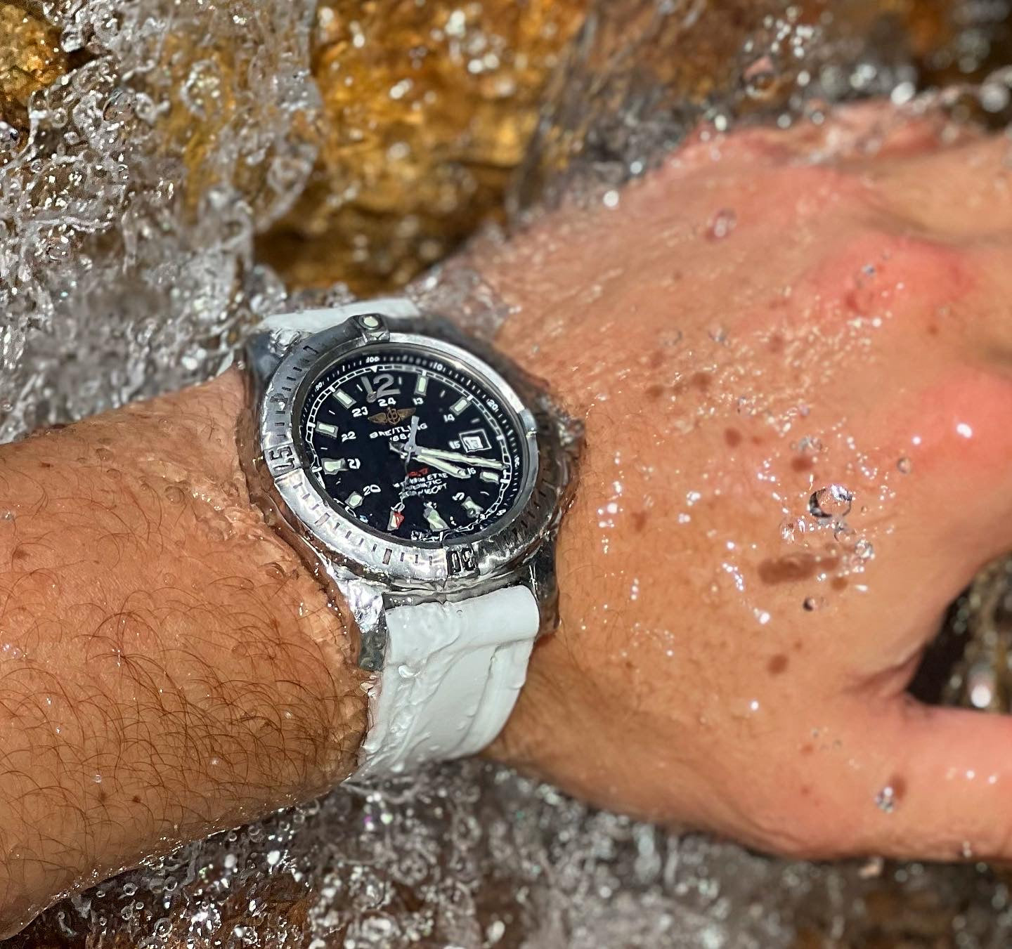 Pearl White - Rubber Watch Strap For Breitling Colt