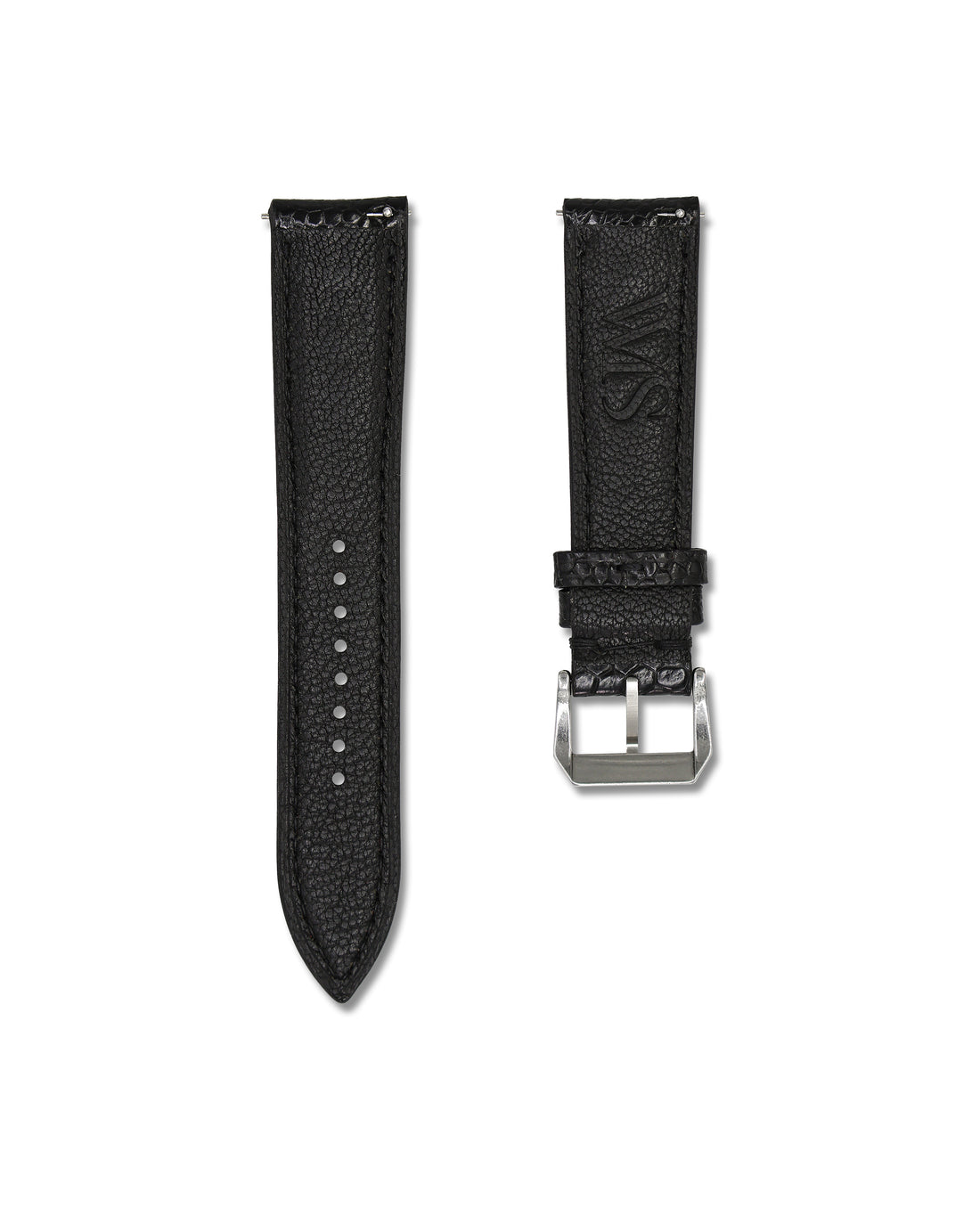Black Ostrich Shin Leather Bespoke Handmade Watch Band | WIS Watch Straps