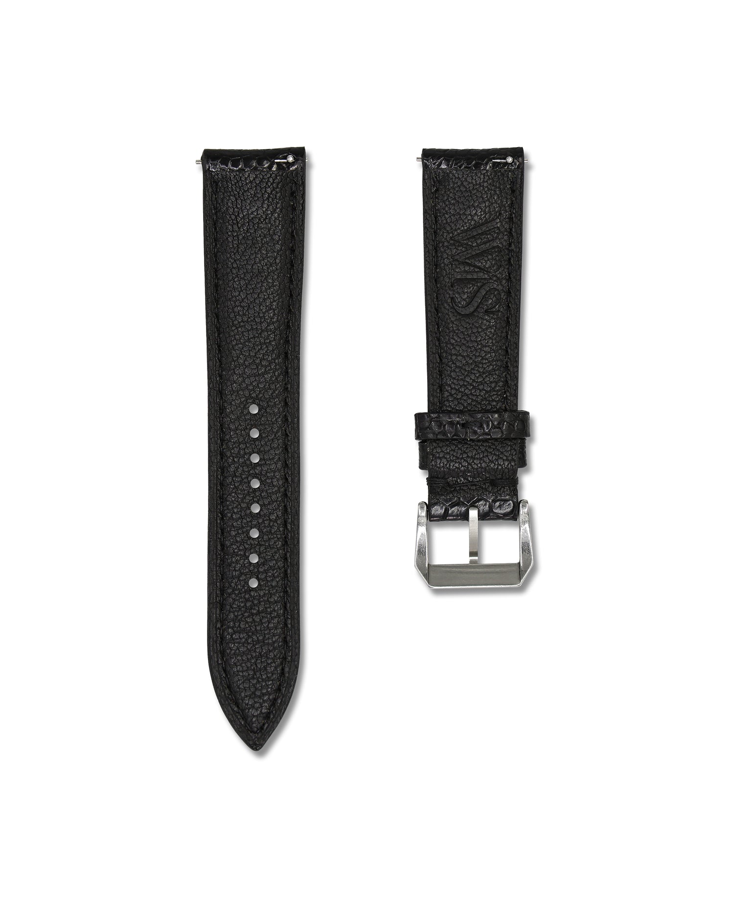 Black Ostrich Shin Leather Bespoke Handmade Watch Band | WIS Watch Straps