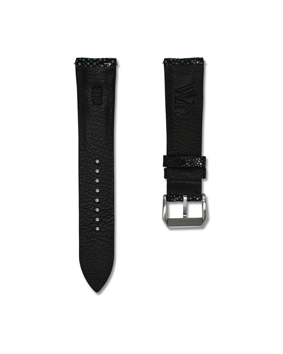 Black Stingray Bespoke Leather Watch Band 20mm | WIS Watch Straps