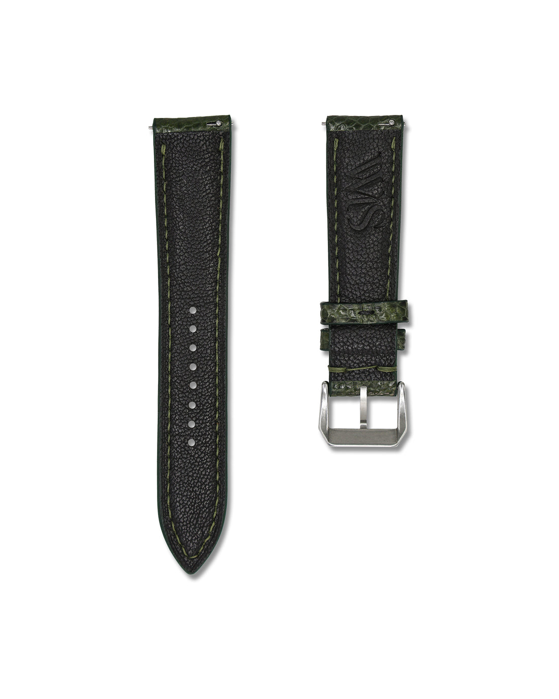 Green Ostrich Shin Leather Bespoke Handmade Watch Band | WIS Watch Straps