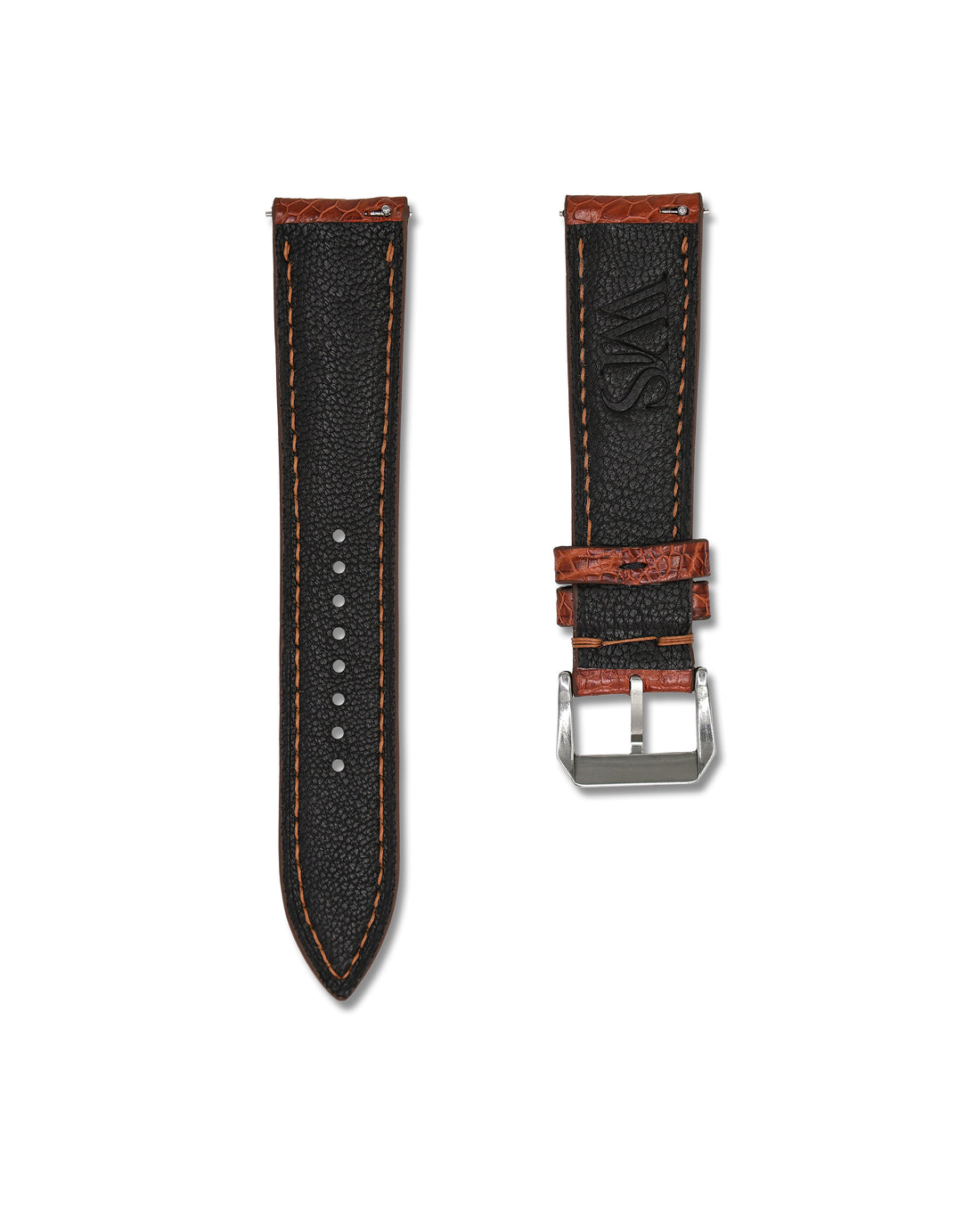 Brown Ostrich Shin Leather Bespoke Handmade Watch Band | WIS Watch Straps