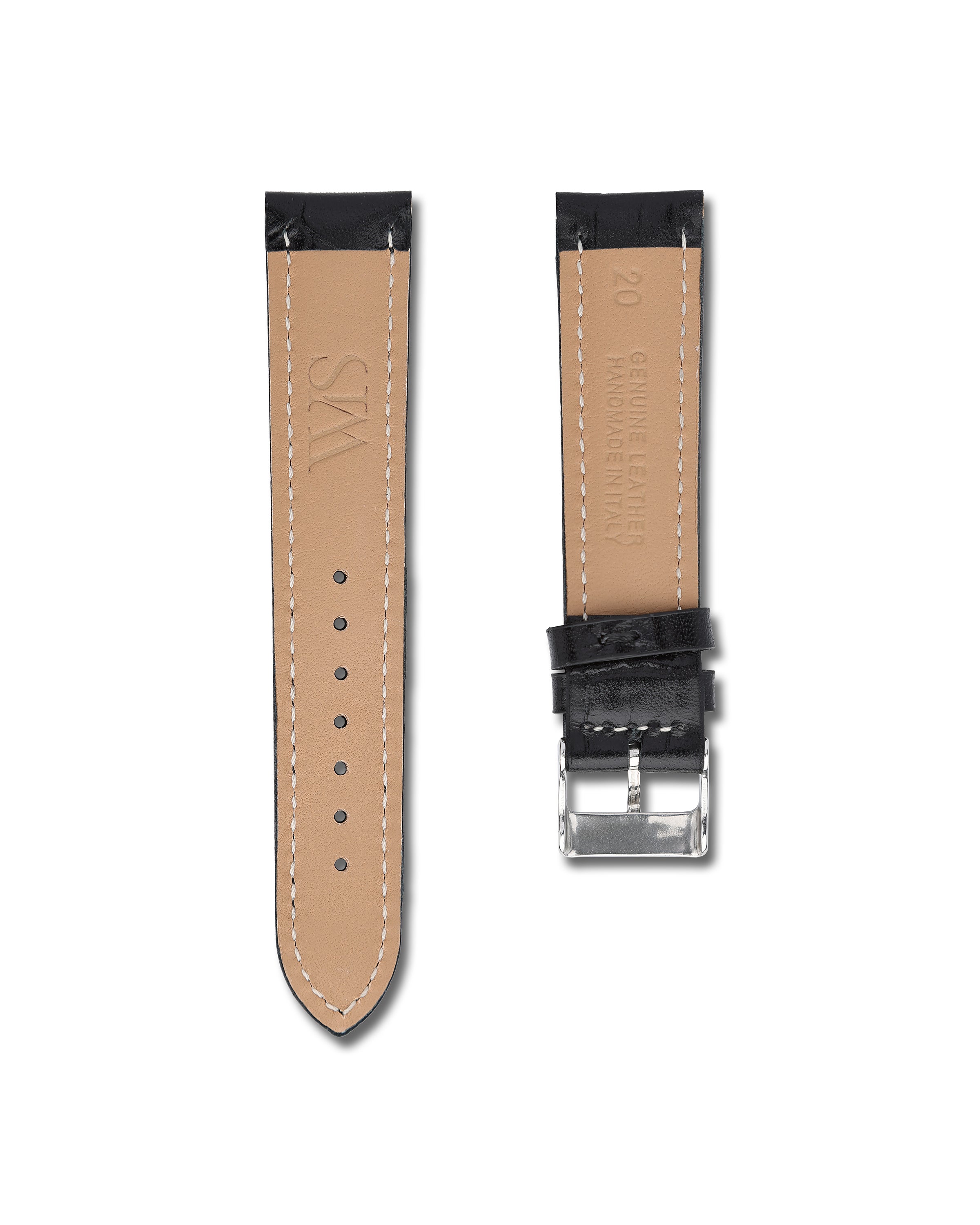 Black Alligator Leather Watch Band - WIS Watch Straps