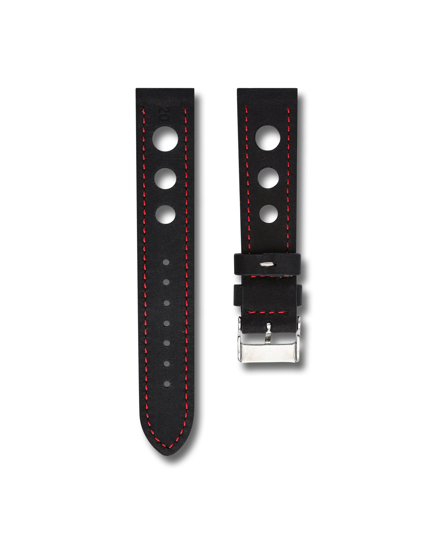 Black Rally Strap with Red Stitching | Watch Innovation Straps