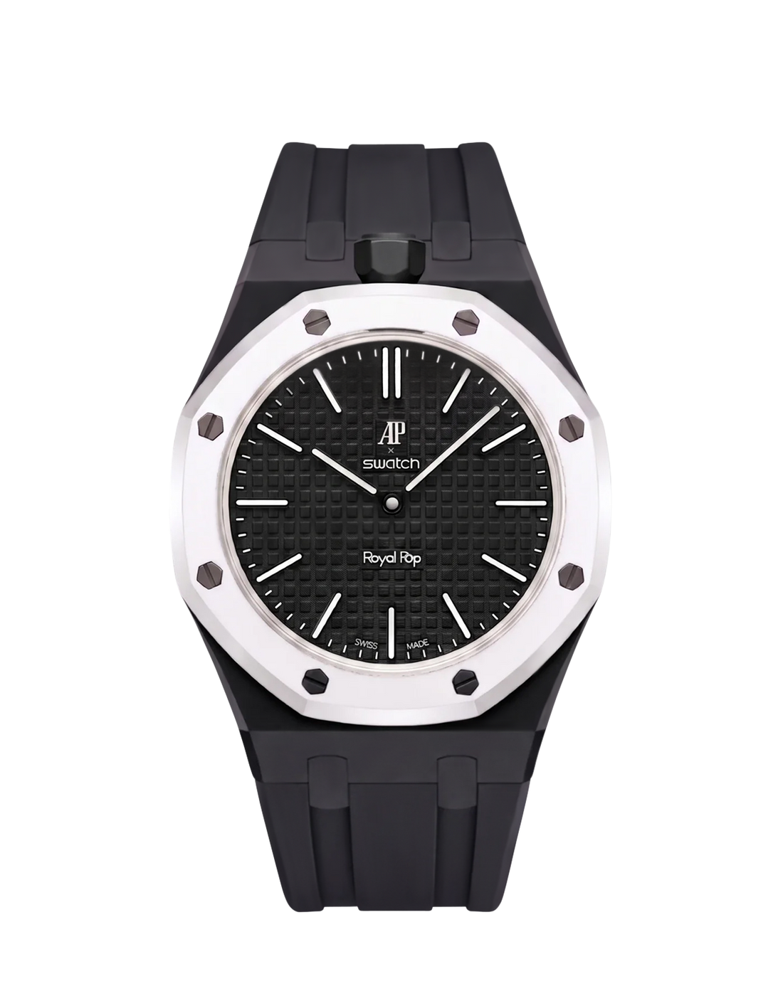 AP x Swatch Royal Pop Black Rubber Wrist Strap | WIS Watch Straps