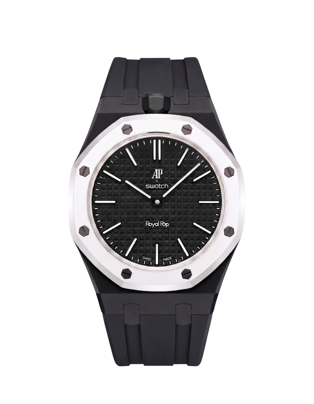 AP x Swatch Royal Pop Black Rubber Wrist Strap | WIS Watch Straps