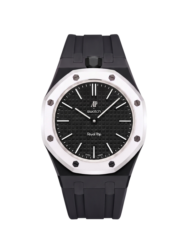 AP x Swatch Royal Pop Black Rubber Wrist Strap | WIS Watch Straps