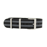 Correa de reloj Nato con rayas negras y grises para Omega Seamaster