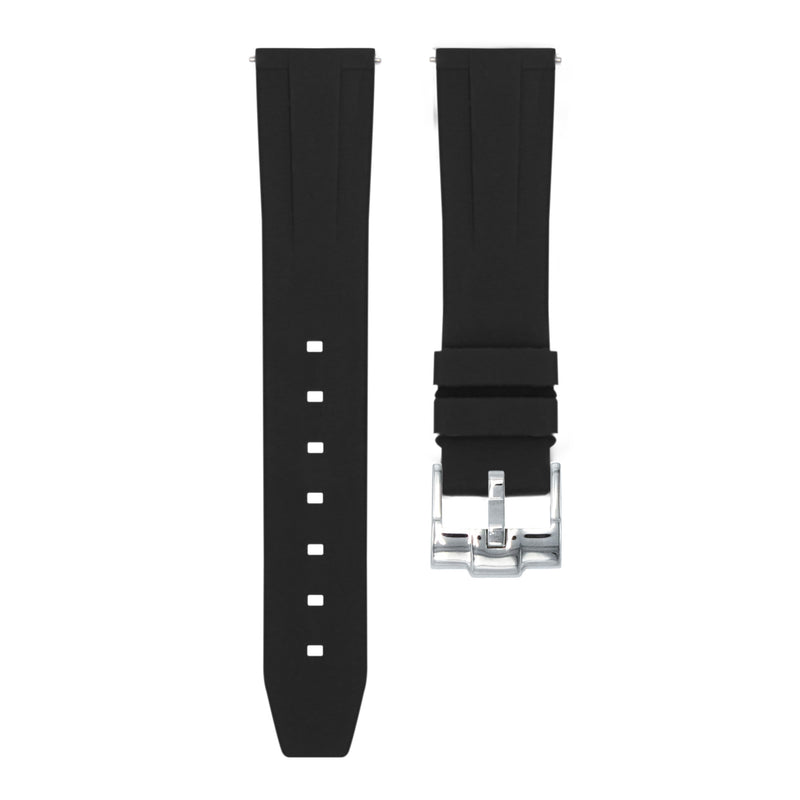 Tuxedo Black - Quick Release Rubber Watch Strap for Omega Seamaster