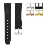 Tuxedo Black - Quick Release Rubber Watch Strap for TAG Heuer Monza