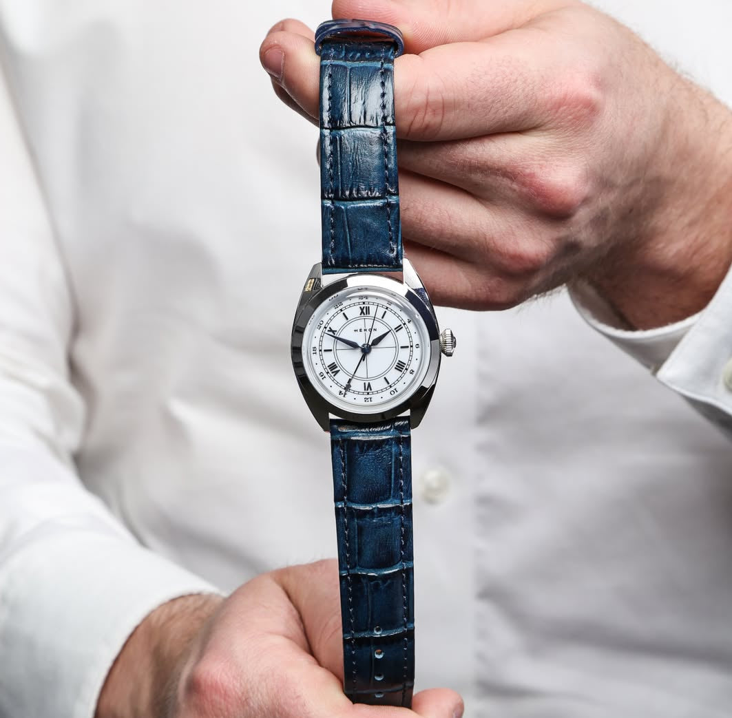 Blue Alligator Leather Watch Strap | WIS Watch Straps