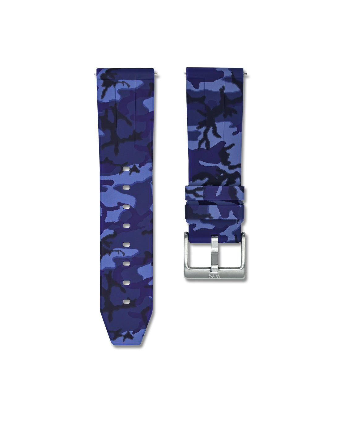 Blue Camo Rubber Watch Strap 24mm | WIS Watch Straps