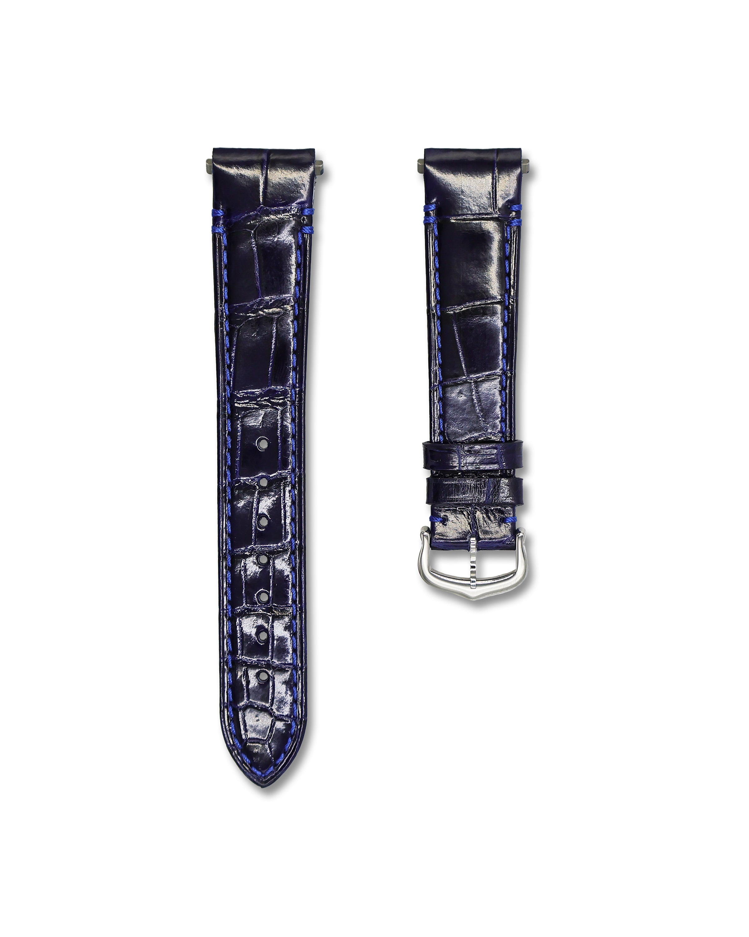 Cartier Santos Blue Alligator Leather Watch Strap | WIS Watch Straps