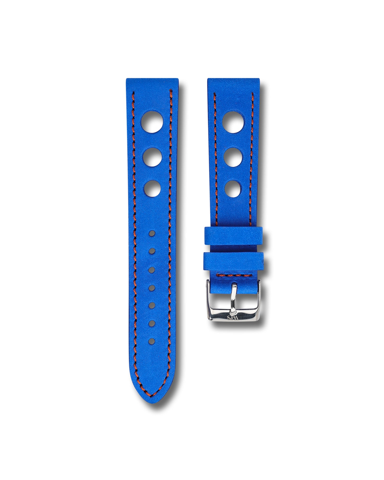 Bright Blue Leather Rally Strap | WIS Watch Straps