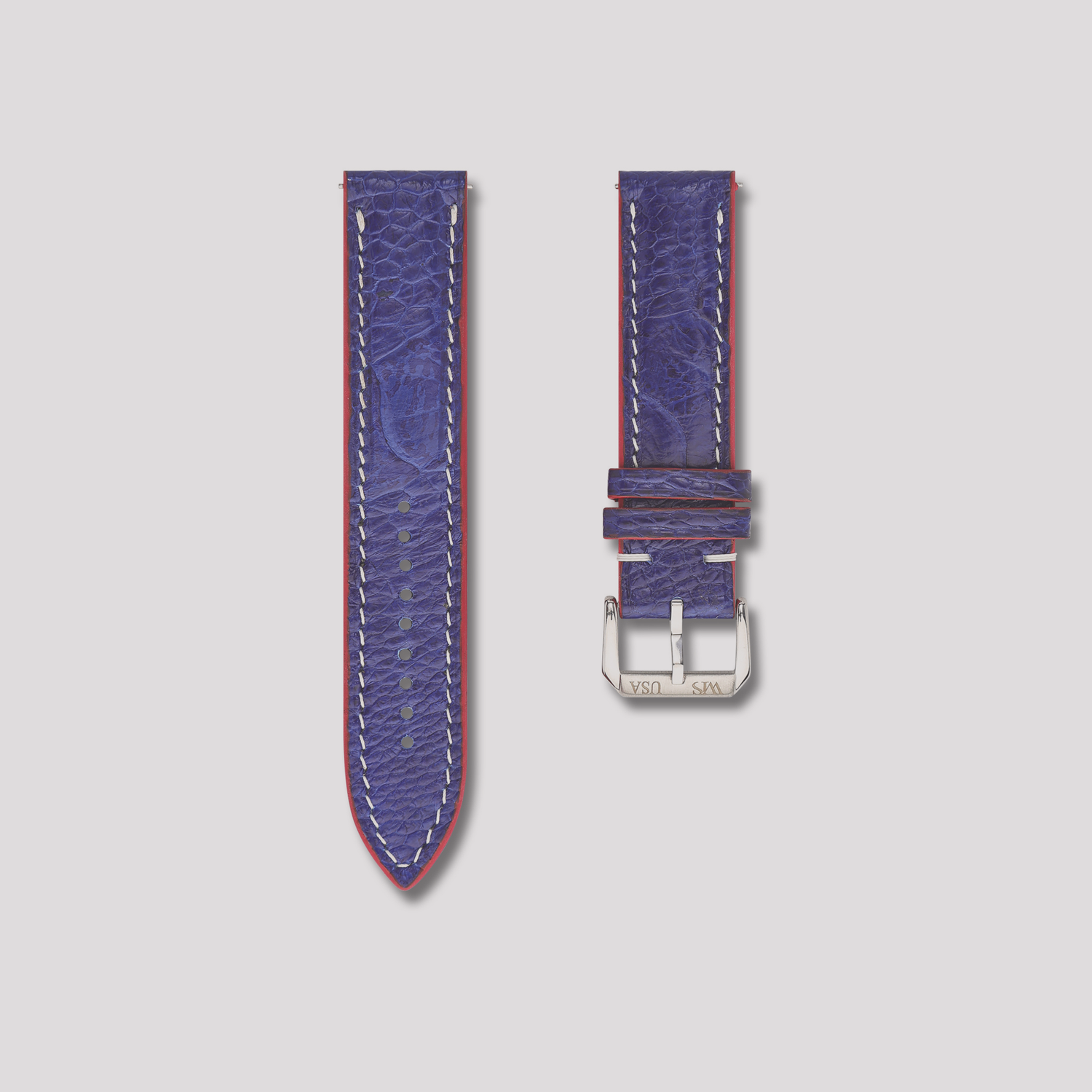 Blue Ostrich Leather WIS Watch Strap Limited Release250 Year USA Anniversary 