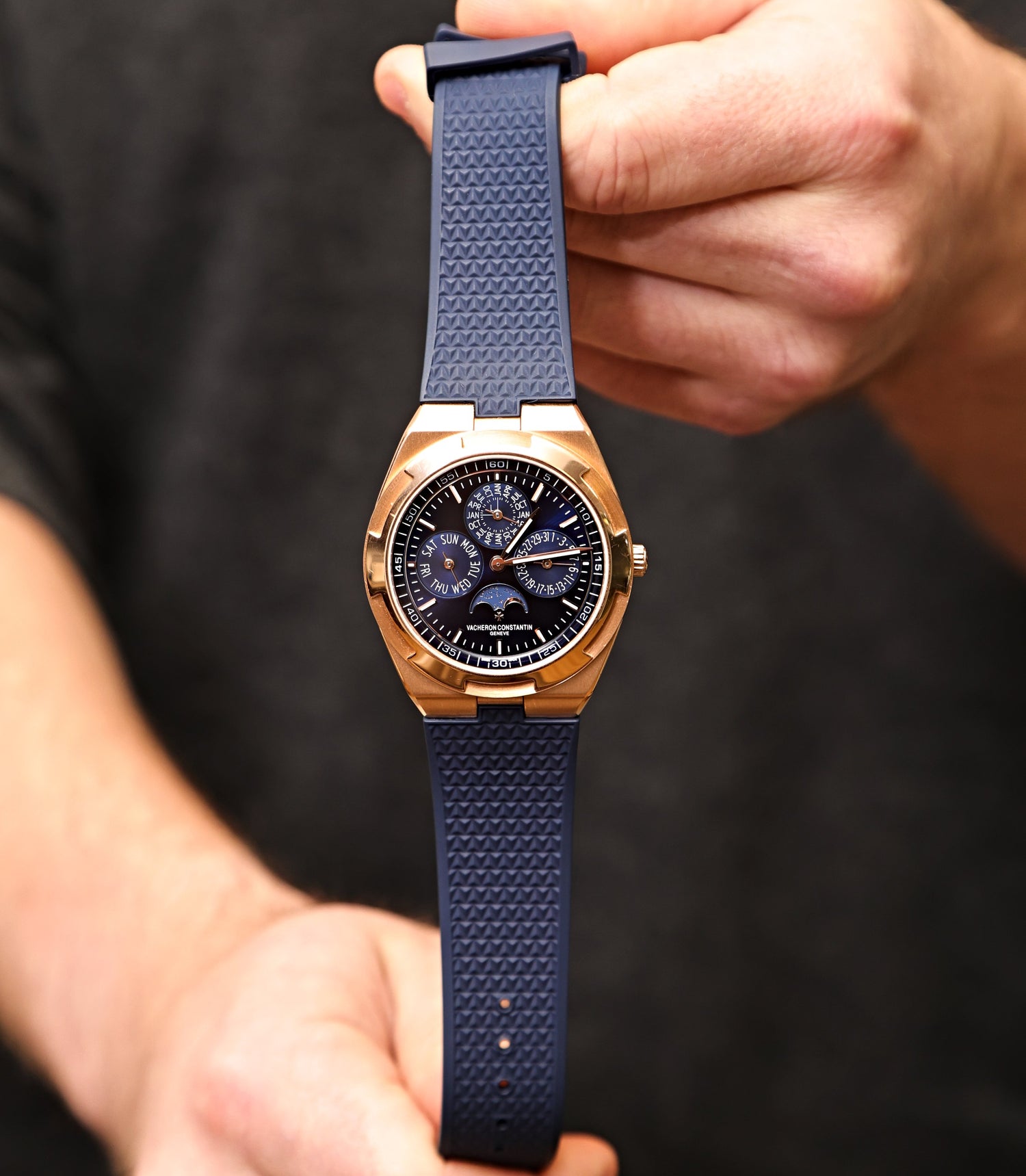 Blue Rubber Quick Release Watch Strap for Vacheron Constantin Overseas | WIS Watch Straps