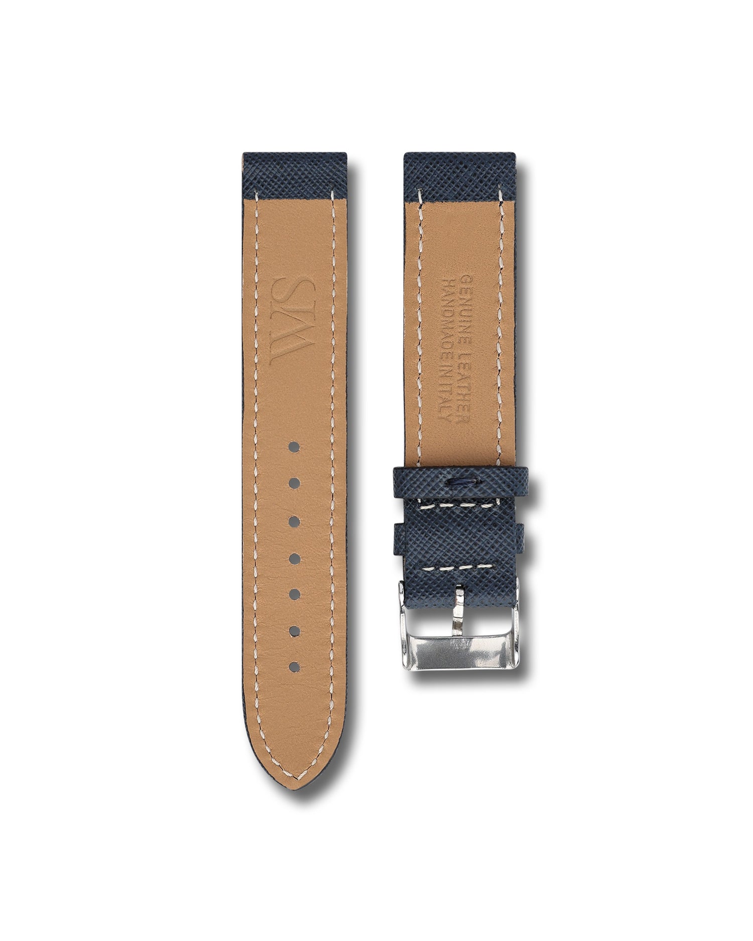 Blue Saffiano Leather Watch Straps | WIS