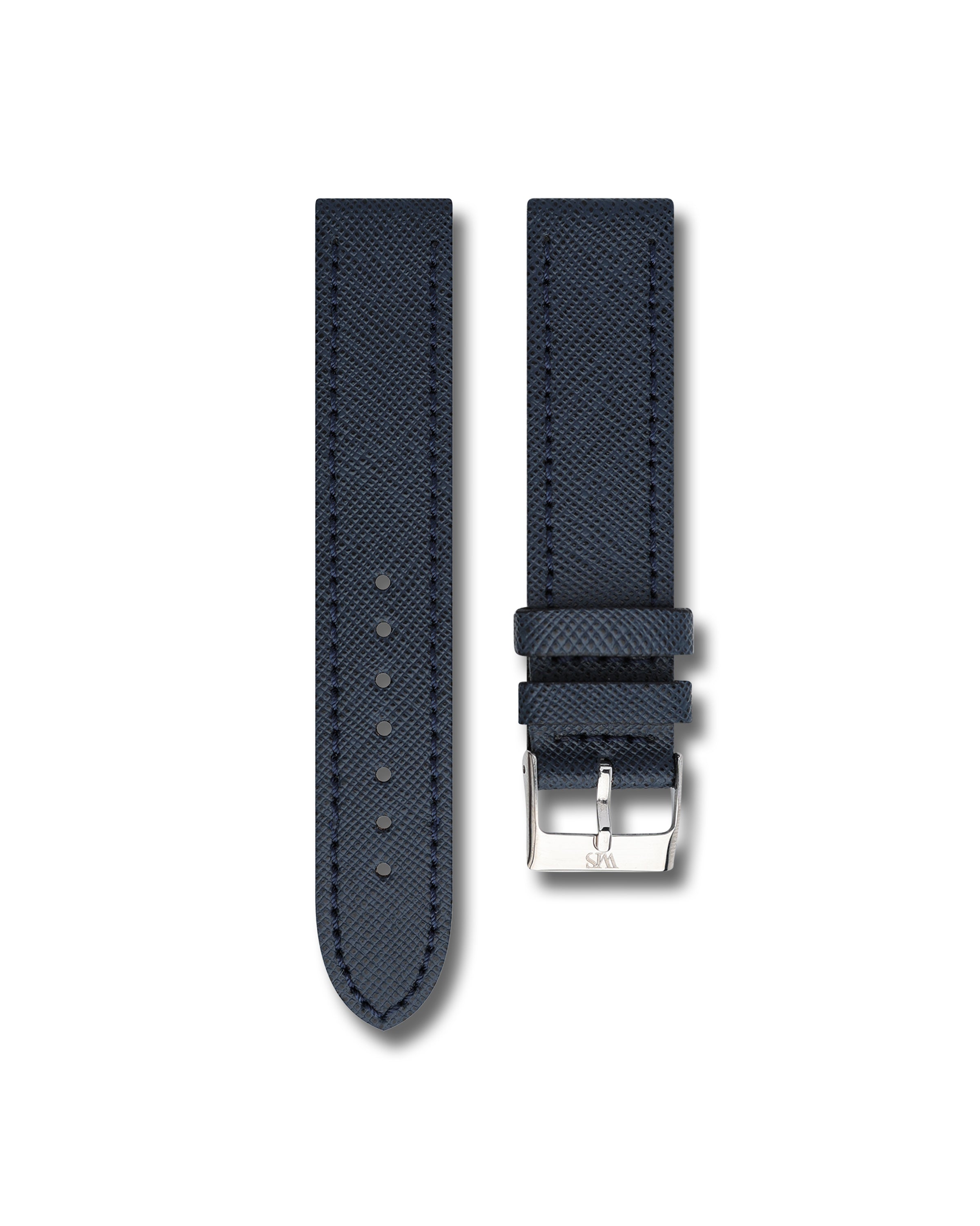 Blue Saffiano Italian Leather Watch Band | WIS Watch Straps