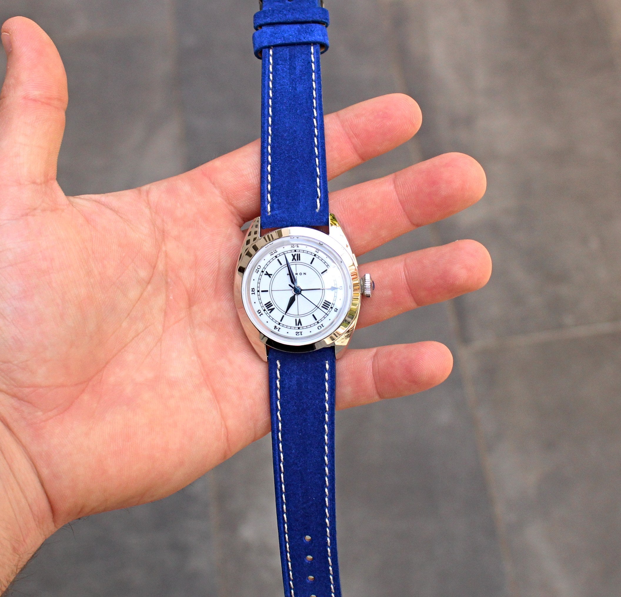 Quality Suede Leather Blue WIS Watch Straps