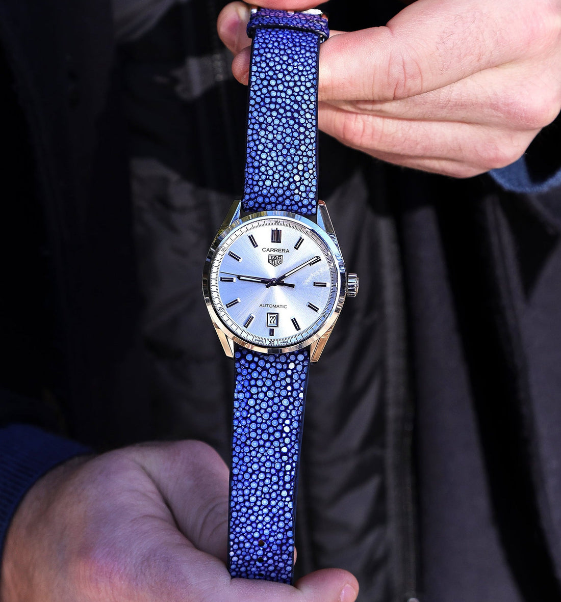 Blue Stingray Bespoke Handmade Leather Watch Bands | WIS Watch Straps