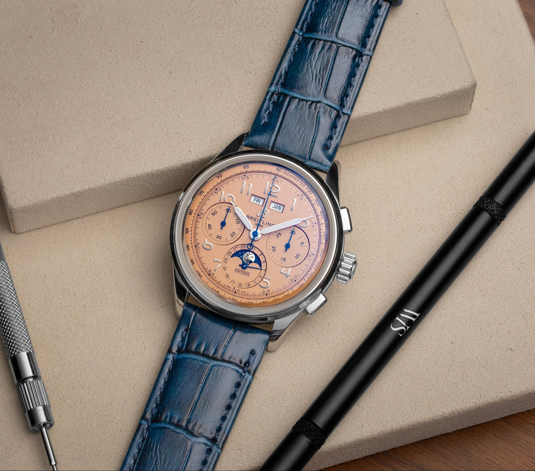 Blue Alligator Leather Watch Strap 22mm | WIS