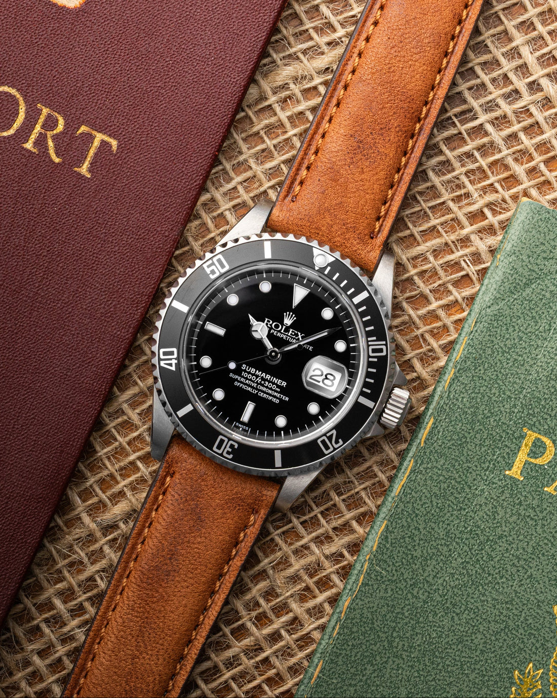 Brown Leather Watch Strap on Rolex Submariner | WIS Watch Straps