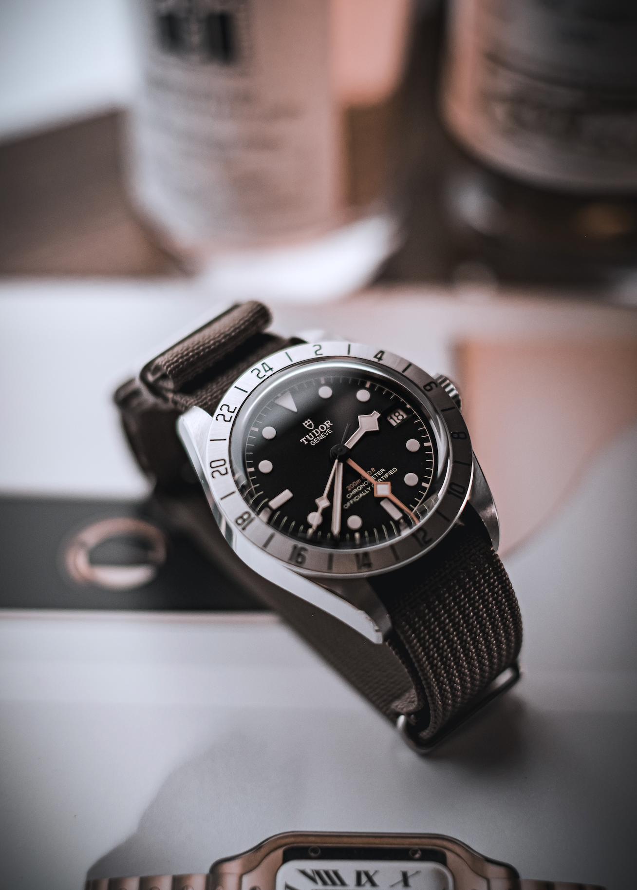 Woodland Brown - Woven Nylon Watch Strap For Tudor Black Bay