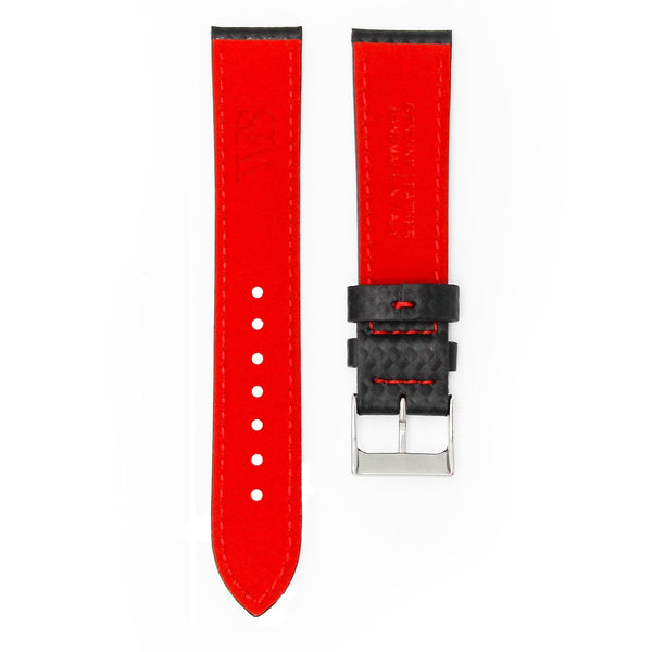 CARBON FIBER RED - HANDMADE CARBON GRAIN LEATHER WATCH STRAP FOR ROLEX DAY-DATE 36MM