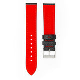 CARBON FIBER RED - HANDMADE CARBON GRAIN LEATHER WATCH STRAP FOR ROLEX YACHT-MASTER