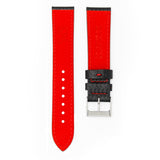 CARBON FIBER RED - HANDMADE CARBON GRAIN LEATHER WATCH STRAP FOR ROLEX OYSTER PERPETUAL