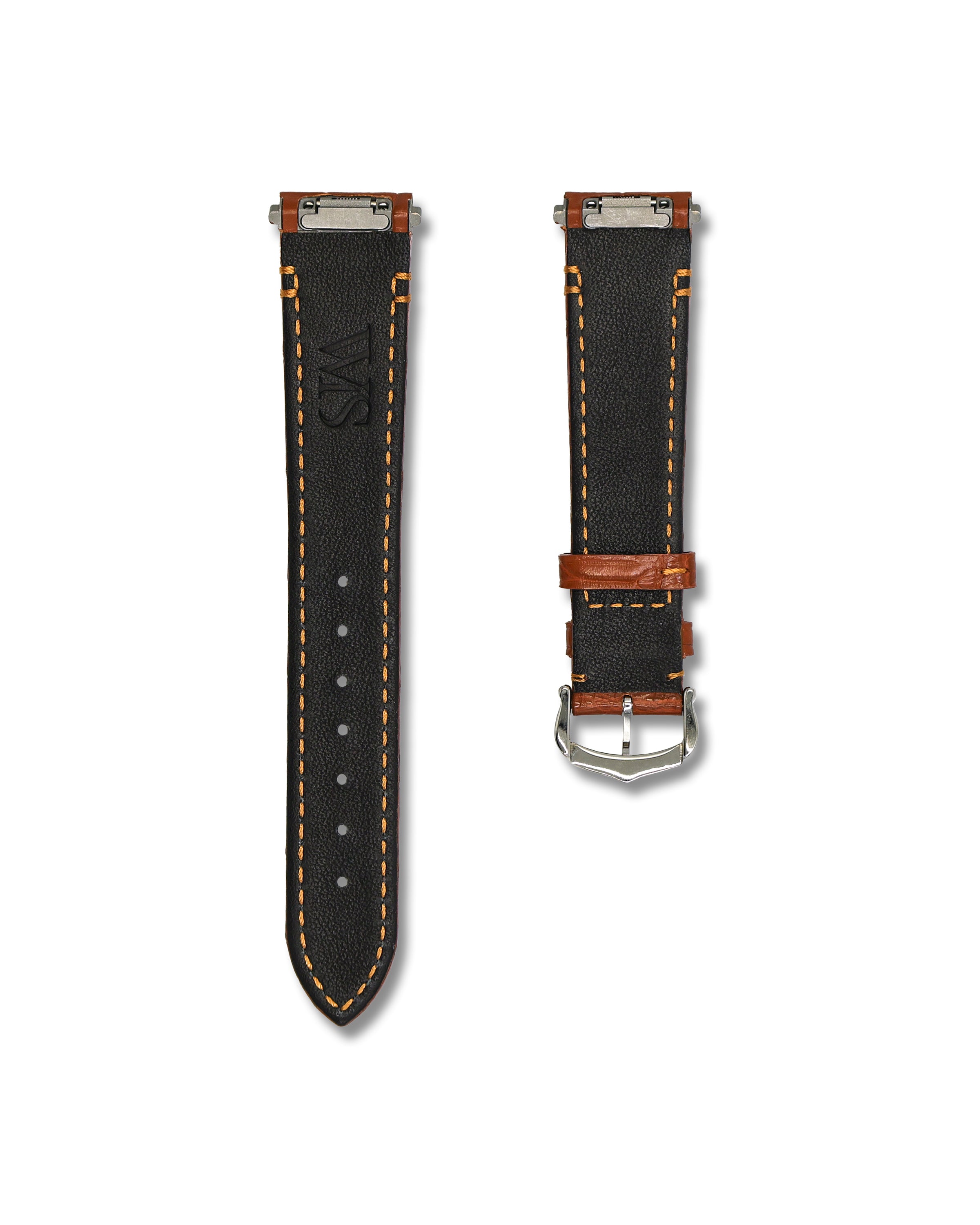 Hazelnut Brown Alligator Leather Watch Strap For Cartier Santos