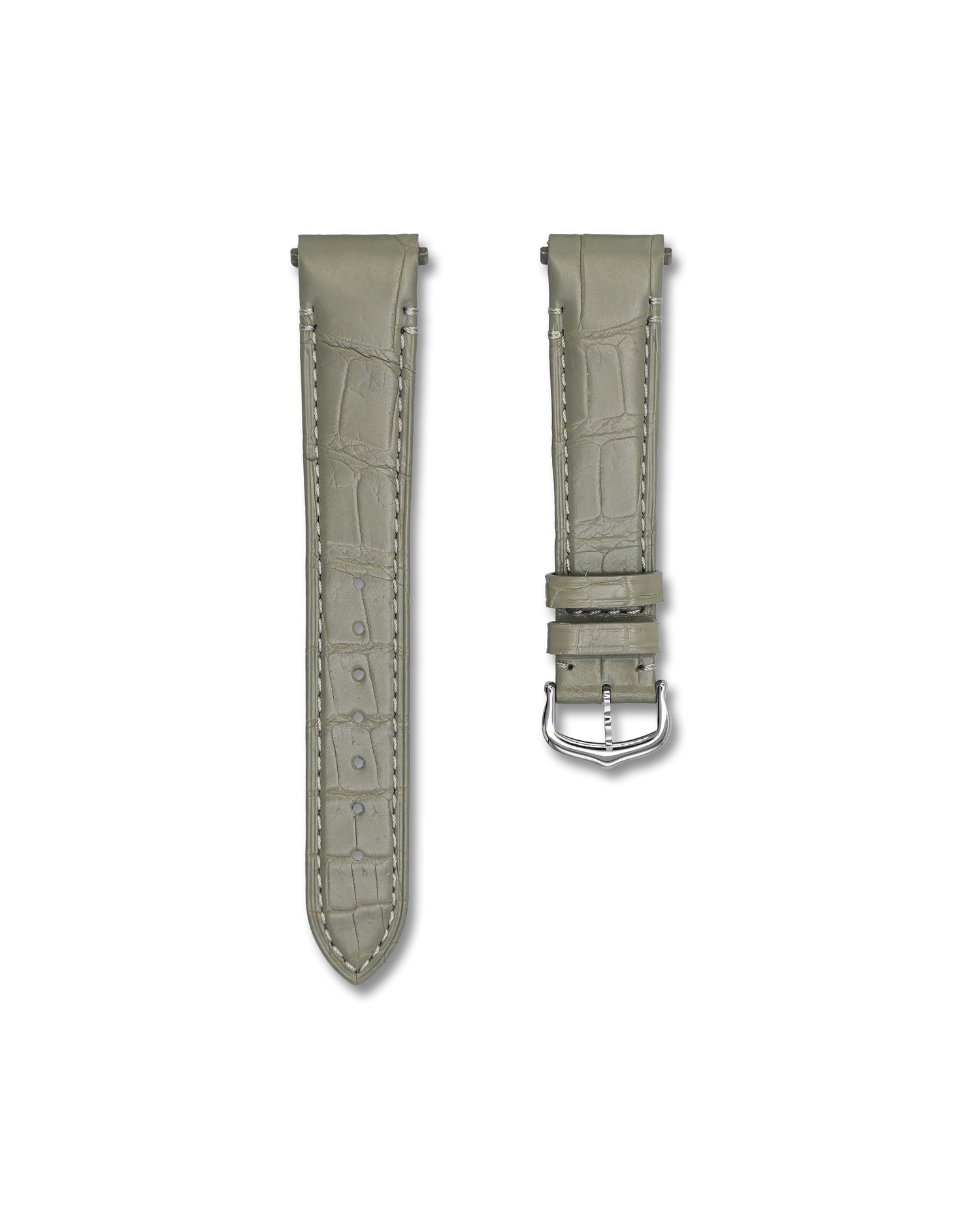 Grey Alligator Leather Watch Strap For Cartier Santos | WIS Watch Straps