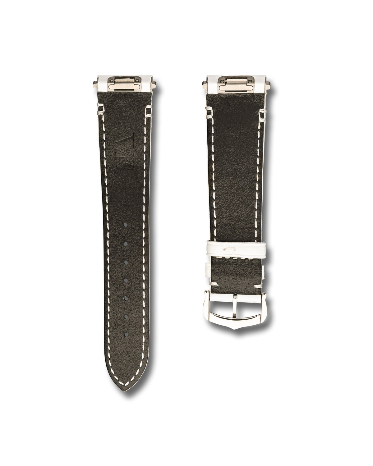 Cartier Santos Large Bone White Alligator Leather Watch Strap | WIS Watch Straps