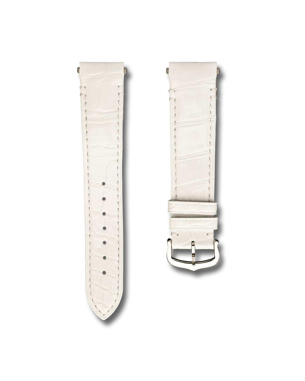 Cartier Santos Large Bone White Alligator Leather Watch Strap | WIS Watch Straps