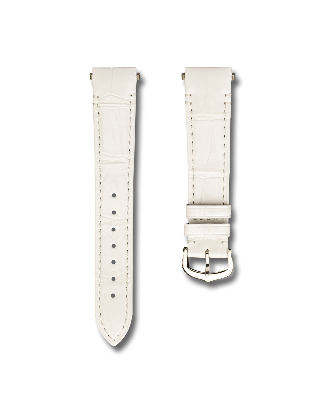 Cartier Santos Bone White Alligator Leather Watch Strap | WIS Watch Straps