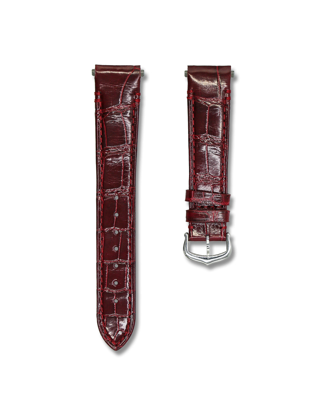 Cartier Santos Red Leather Watch Band | WIS Watch Straps