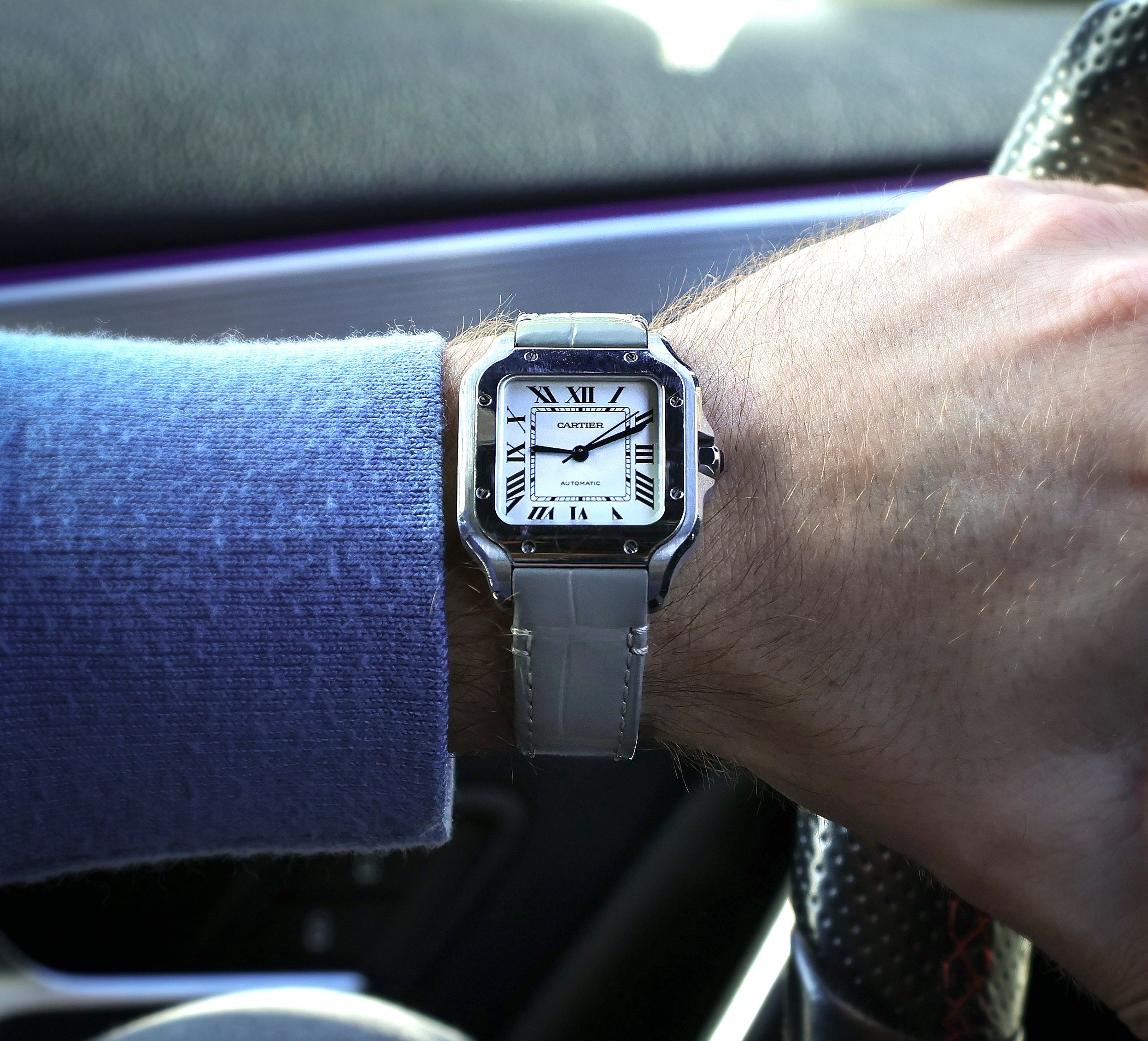 Grey Watch Strap for Cartier Santos | WIS Watch Straps