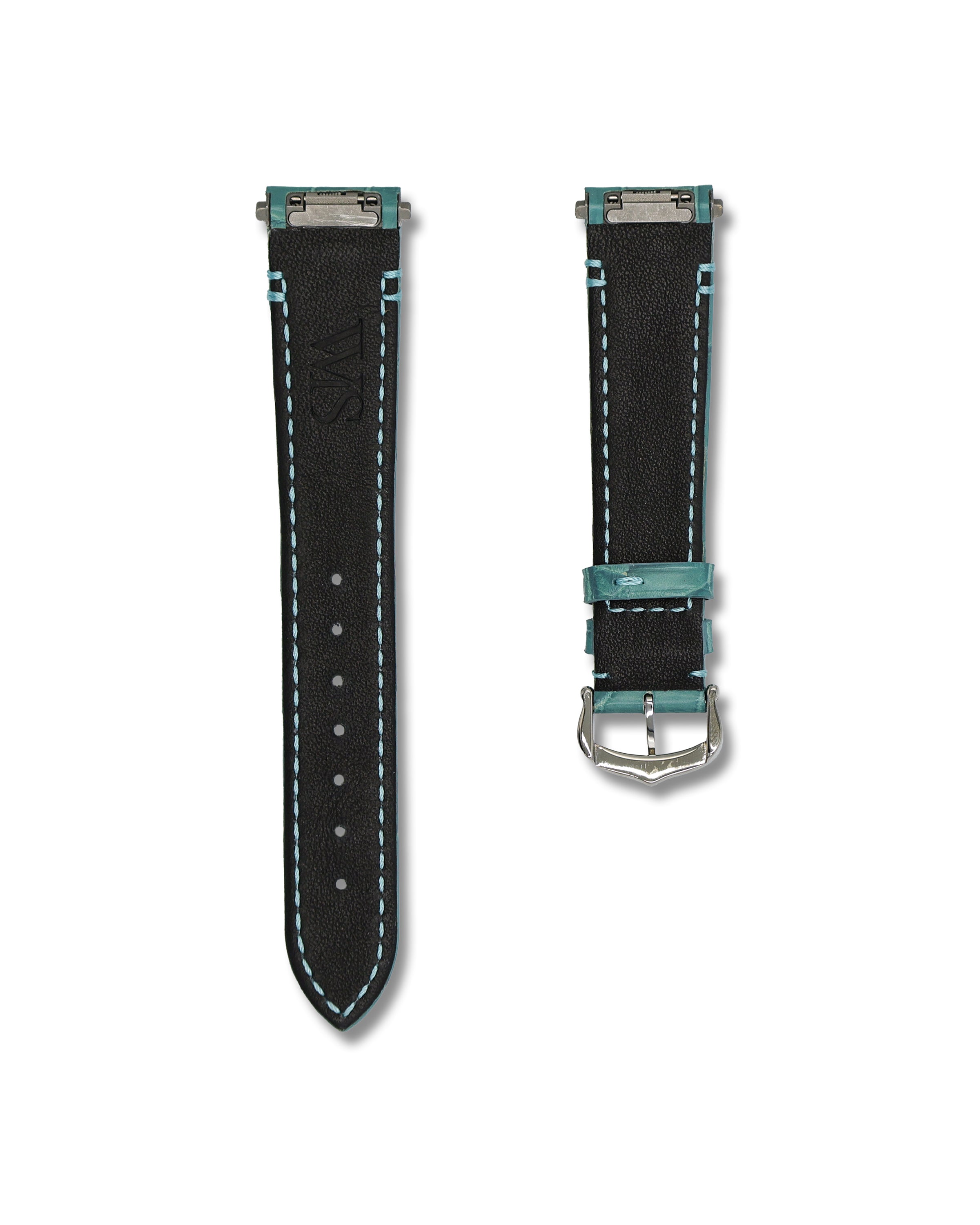 Turquoise Alligator Leather Watch Strap For Cartier Santos – WIS