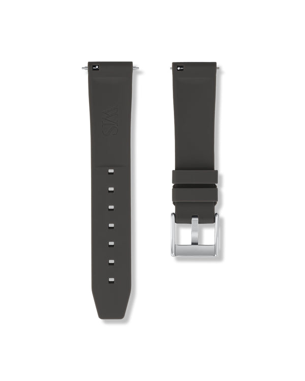 Charcoal Grey Quick Release Rubber Strap 20mm  | WISSTRAPS