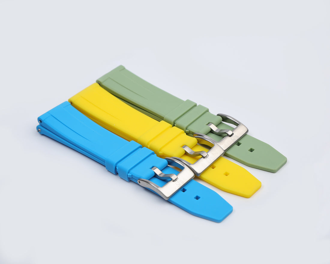 3 Rubber Watch Strap Bundle Pastal Colors | WIS Watch Straps