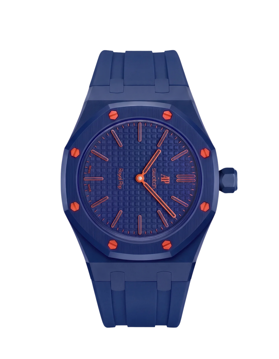 AP x Swatch Royal Pop Navy Blue Rubber Wrist Strap | WIS Watch Straps