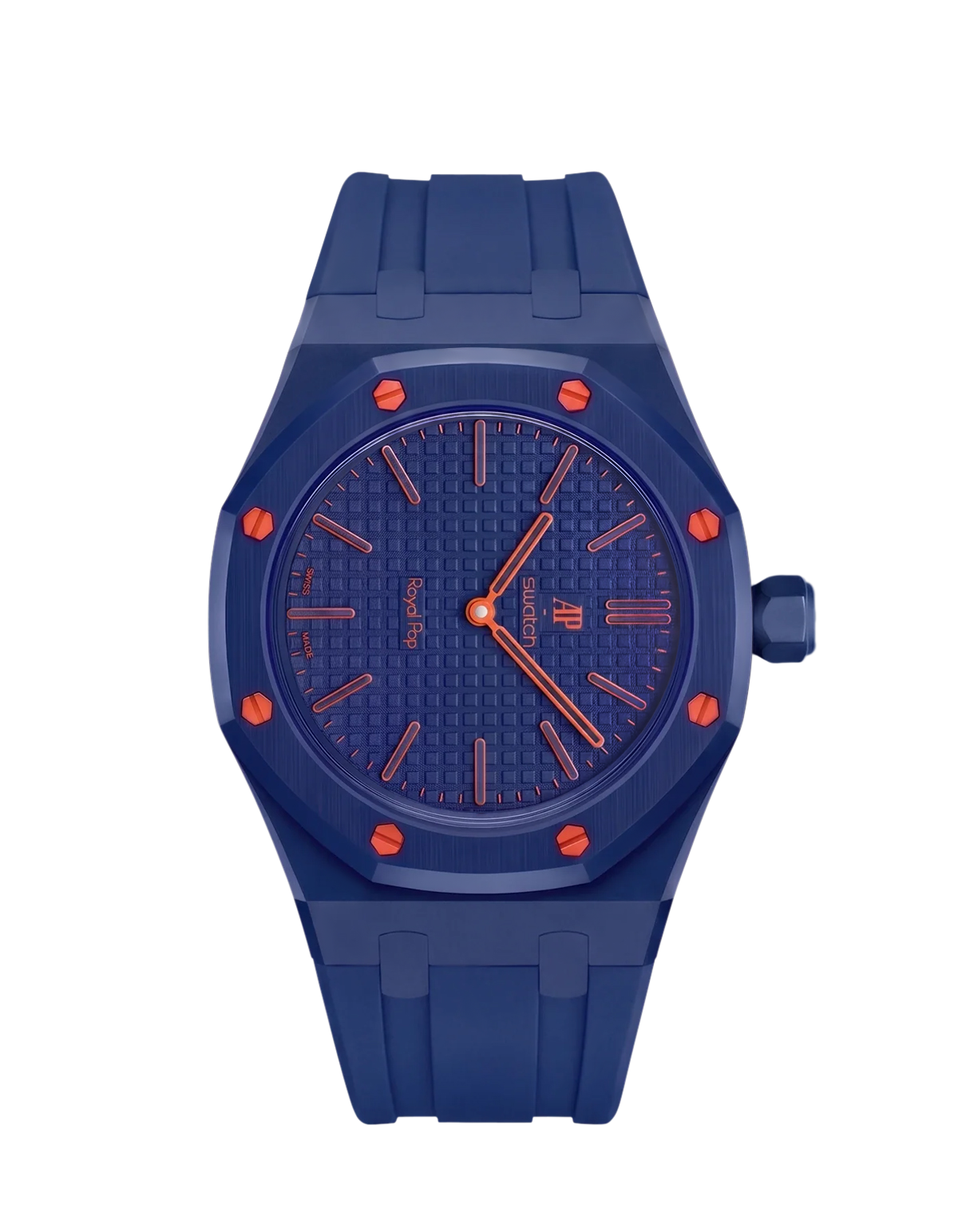 AP x Swatch Royal Pop Navy Blue Rubber Wrist Strap | WIS Watch Straps