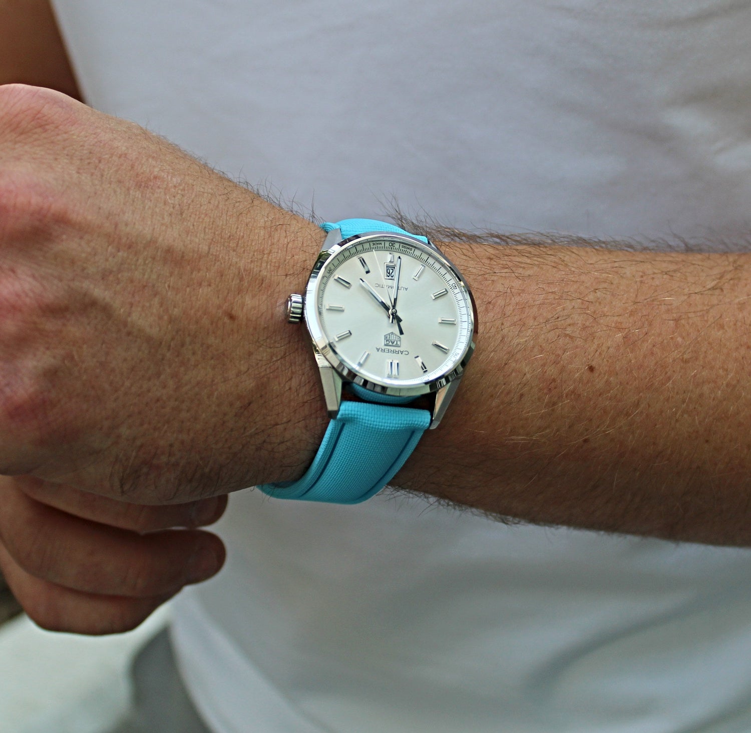 Miami Blue Sailcloth Butterfly Clasp Watch Band | WIS Watch Straps