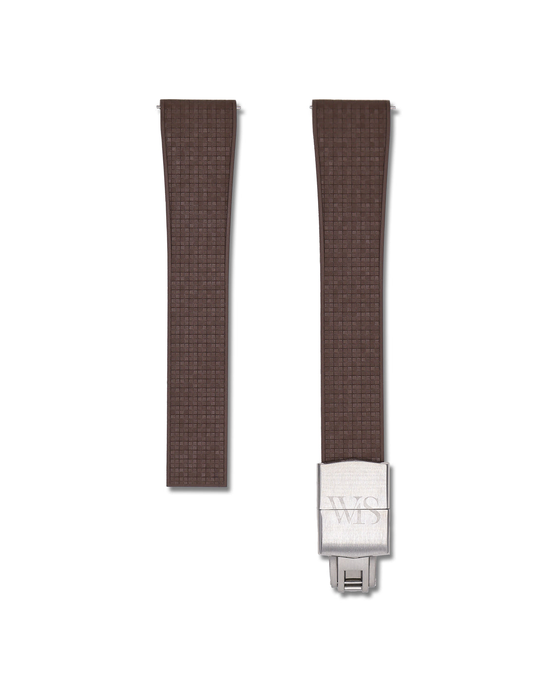 Brown Rubber Deployant Clasp Watch Band | WIS Watch Straps